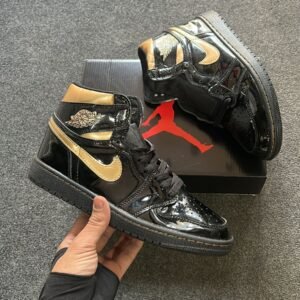 Air Jordan 1 High Metallic Black Gold